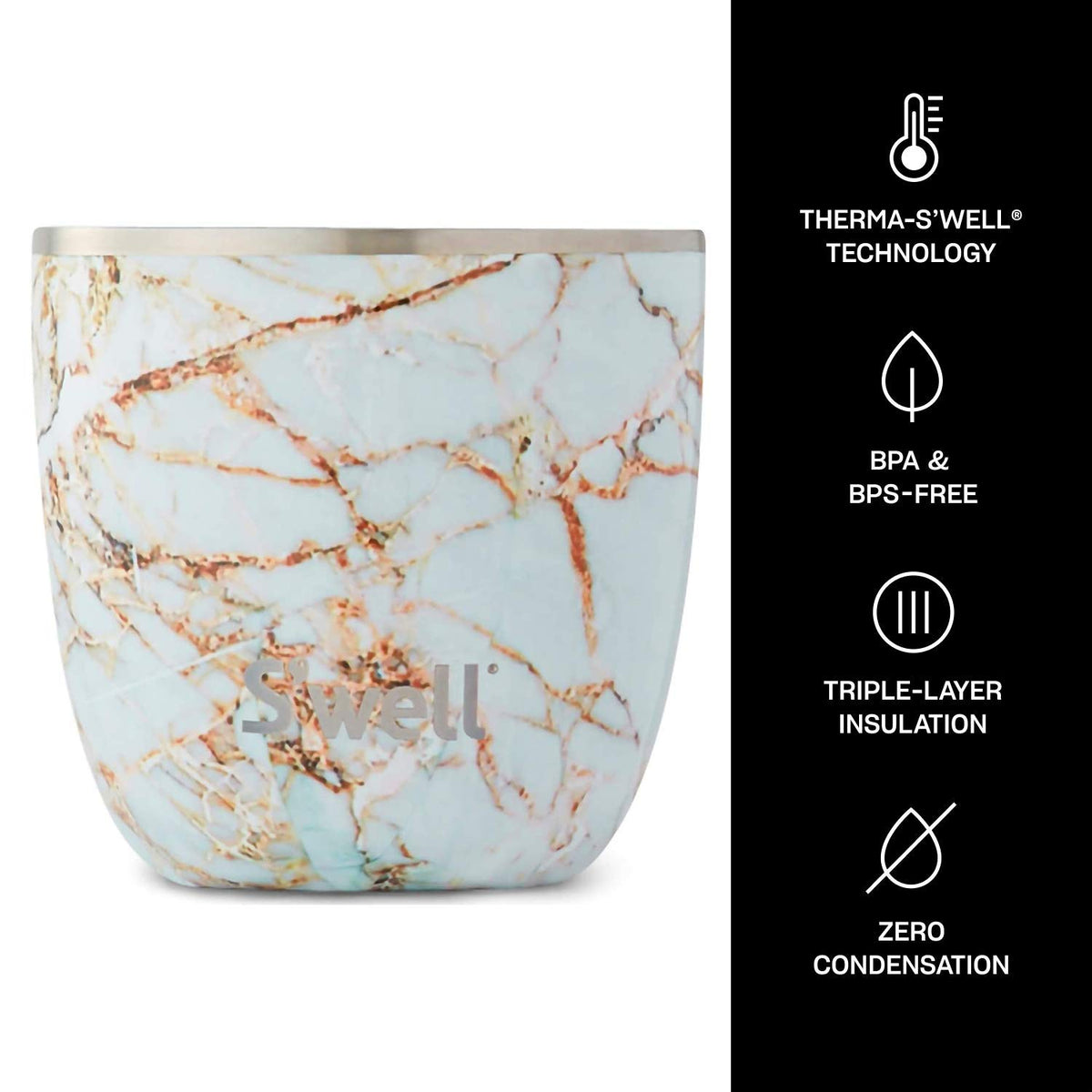 S 'Well Tumbler - Vaso, Blanco (Calacatta Gold), 10 oz (295.73 ml)