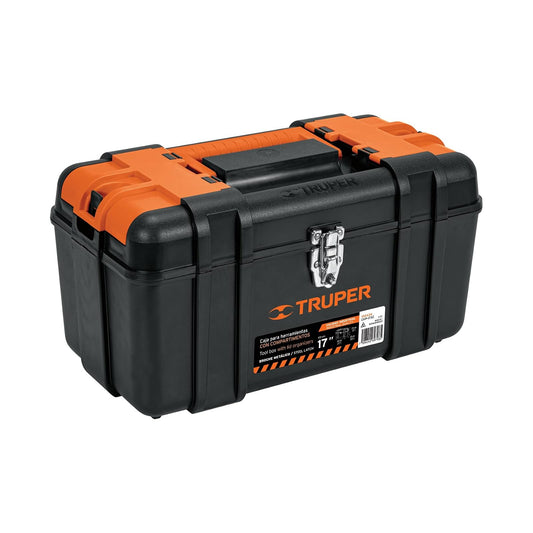 Truper CHP-17XC, Caja para herramienta 17" con compartimentos y broches metálicos