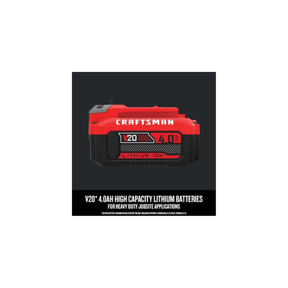 CRAFTSMAN Batería Portátil Ion de Lítio, V20, 4.0Ah, 2 Unidades, CMCB204-2