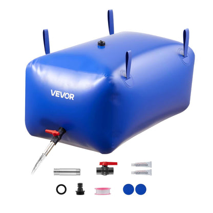 VEVOR ​Vejiga del Almacenamiento de Agua con Válvula 240 L, Bolsa de Agua de PVC Doble Capa 1000D, Portátil y Plegable, Resistente a Fugas, para Autocaravanas, Camiones, Uso en Exteriores, Azul