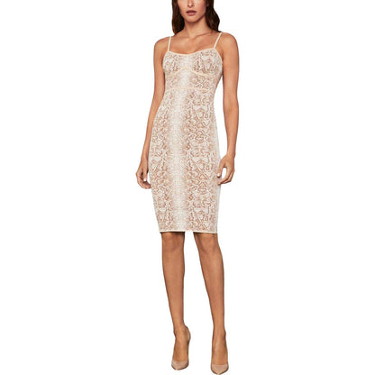 BCBGMAXAZRIA Vestido de cóctel de Piel de Serpiente Vestido de Coctel para Mujer