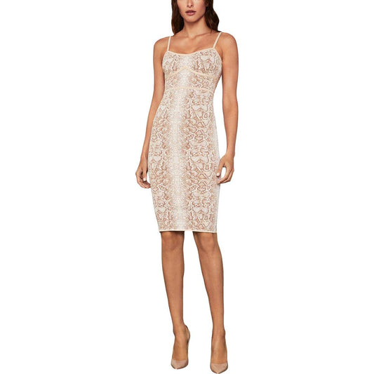 BCBGMAXAZRIA Vestido de cóctel de Piel de Serpiente Vestido de Coctel para Mujer