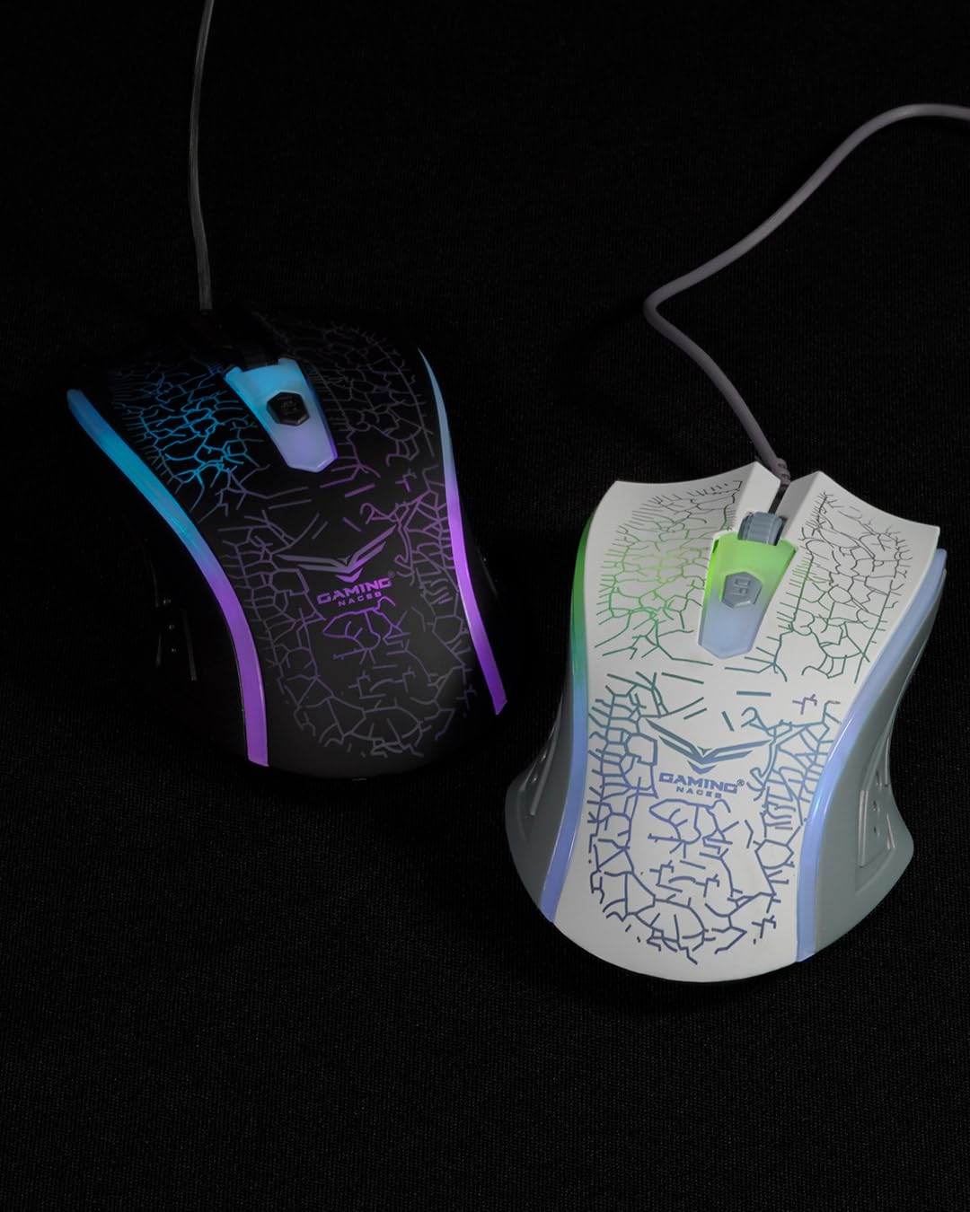 NACEB TECHNOLOGY - Mouse Óptico Gamer NA-592NE USB con 1200 DPI Ajustable - Diseño Ergonómico Ambidiestro, 4 Botones y Cable 1.5 m - Color Negro