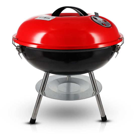 Gas One - Parrilla portátil de 14 pulgadas con tapa de bloqueo de 3 puntos para preservación del calor - Sistema de ventilación doble - Parrilla de carbón pequeña para patio trasero, camping, barco
