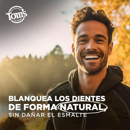 Tom´s Of Maine Pasta Dental con Flúor Blanqueadora Carbón Activado 4 pack | Dientes Blancos sin Dañar el Esmalte y con Ingredientes Naturales