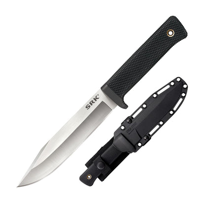 Cold Steel SRK Survival Rescue Cuchillo de hoja fija con funda Secure-Ex – Cuchillo estándar de los sellos de la marina, ideal para aplicaciones tácticas, al aire última intervensión, caza y supervivencia