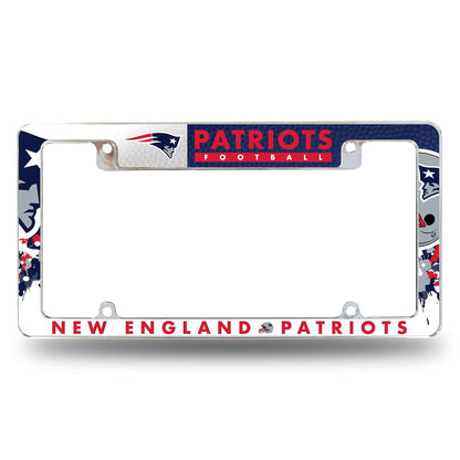 Rico Industries Marco de Placa Cromado con Licencia Oficial NFL - Patriotas de Nueva Inglaterra - Primario: ALT