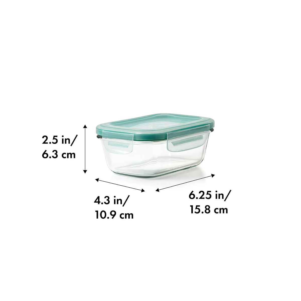 OXO Good Grips 1.6 cup SNAP Leakproof Glass Rectangle Food Storage Container