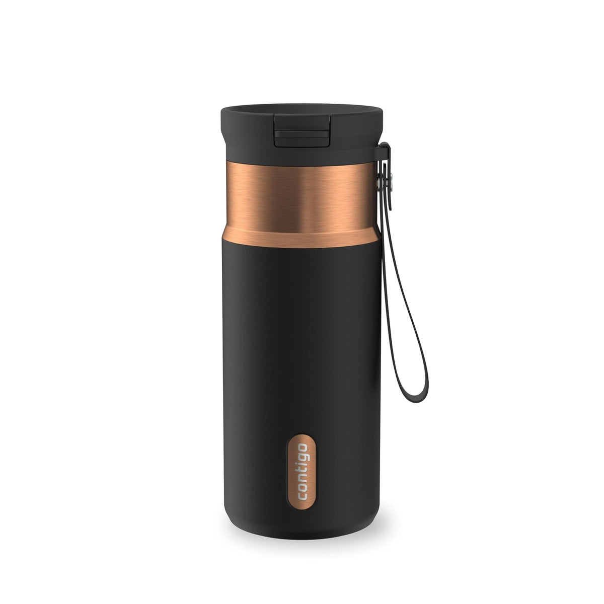 Contigo SnapSeal Botella Térmica de Acero Inoxidable, 710 ml - Negro - 0.5 Litros
