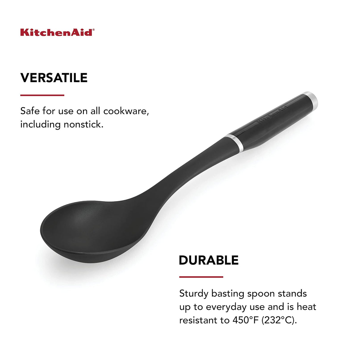 KitchenAid KE003OHOBA - Cuchara clásica para untar, talla única, color negro