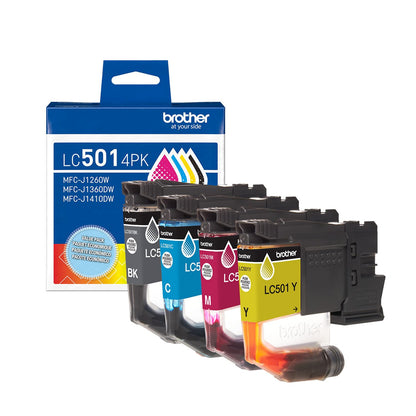 Brother LC5014PK - Paquete de 4 Cartuchos de Tinta (1 Cada uno) de Rendimiento estándar Negro, Cian, Magenta y Amarillo