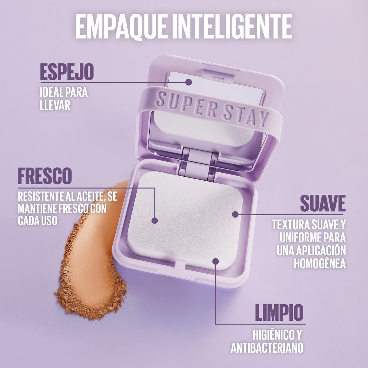 Maybelline Superstay Flex Powder, 119, 9 gr, Base en polvo de larga duración, a prueba de agua, hasta 30H