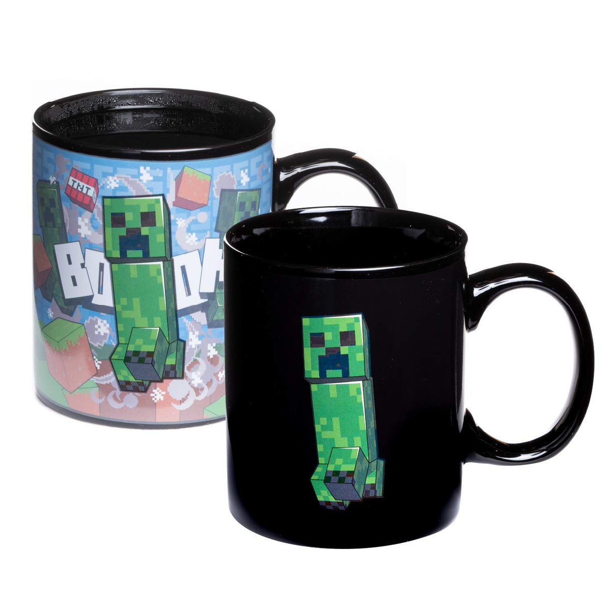 Taza Creeper que Cambia con Calor Minecraft - Taza Oficial que Cambia con Bebidas Calientes, 295 ml