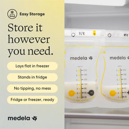 Medela Easy Pour Bolsas de Almacenamiento de Leche Materna 200 Unidades 210 ml