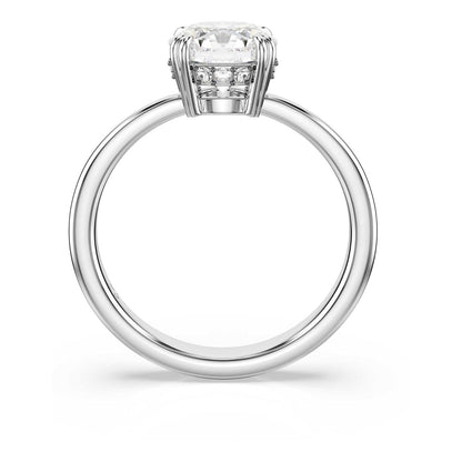 Swarovski Stilla Kollektion Cocktailring, Rundschliff, Weiß, Silberfarbenes Finish