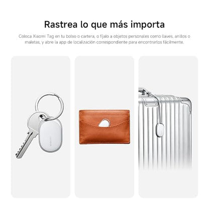 XIAOMI Smart Tag, Compatible con Apple y Google Android, Pack de 4 | 10g, Compatible con Apple Find My y Android Find Hub, batería con más de 1 año de autonomía, Protección de privacidad, IP67