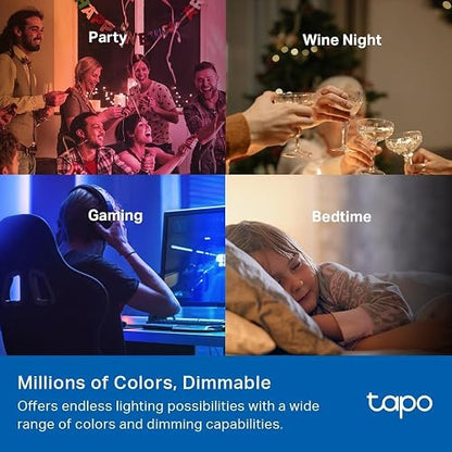 TP-Link Tapo L535E, Focos Inteligentes Wi-Fi, Multicolor, E26, 1055 lumens, Regulables, Control Remoto de APP y Control de Voz, Compatibles con Alexa y Google Home, No requiere concentrador