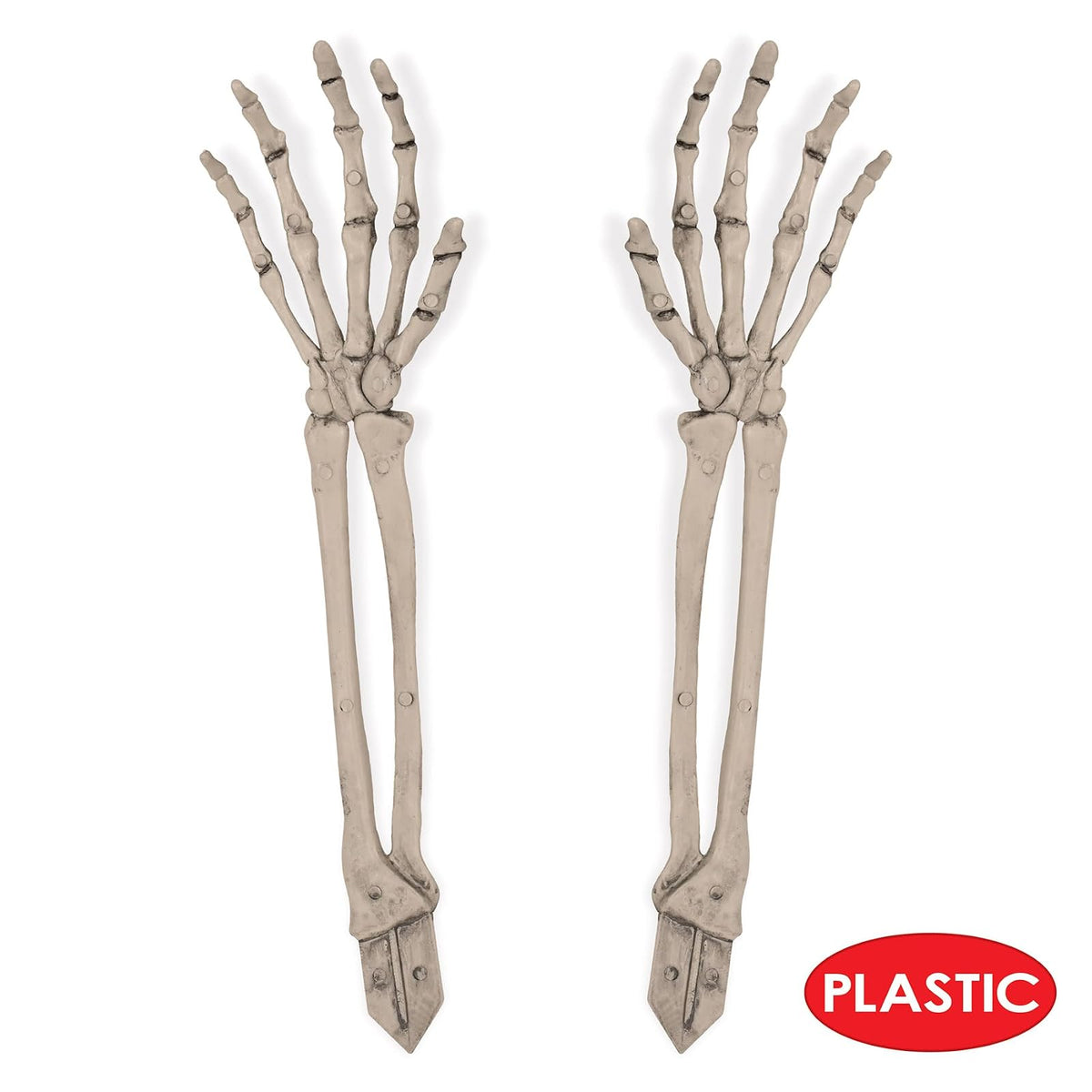 Beistle - Juego de 2 estacas de plástico con diseño Espeluznante de 44,5 cm, diseño de Esqueleto de Mano, decoración de césped de Halloween, celebrando contigo Desde 1900