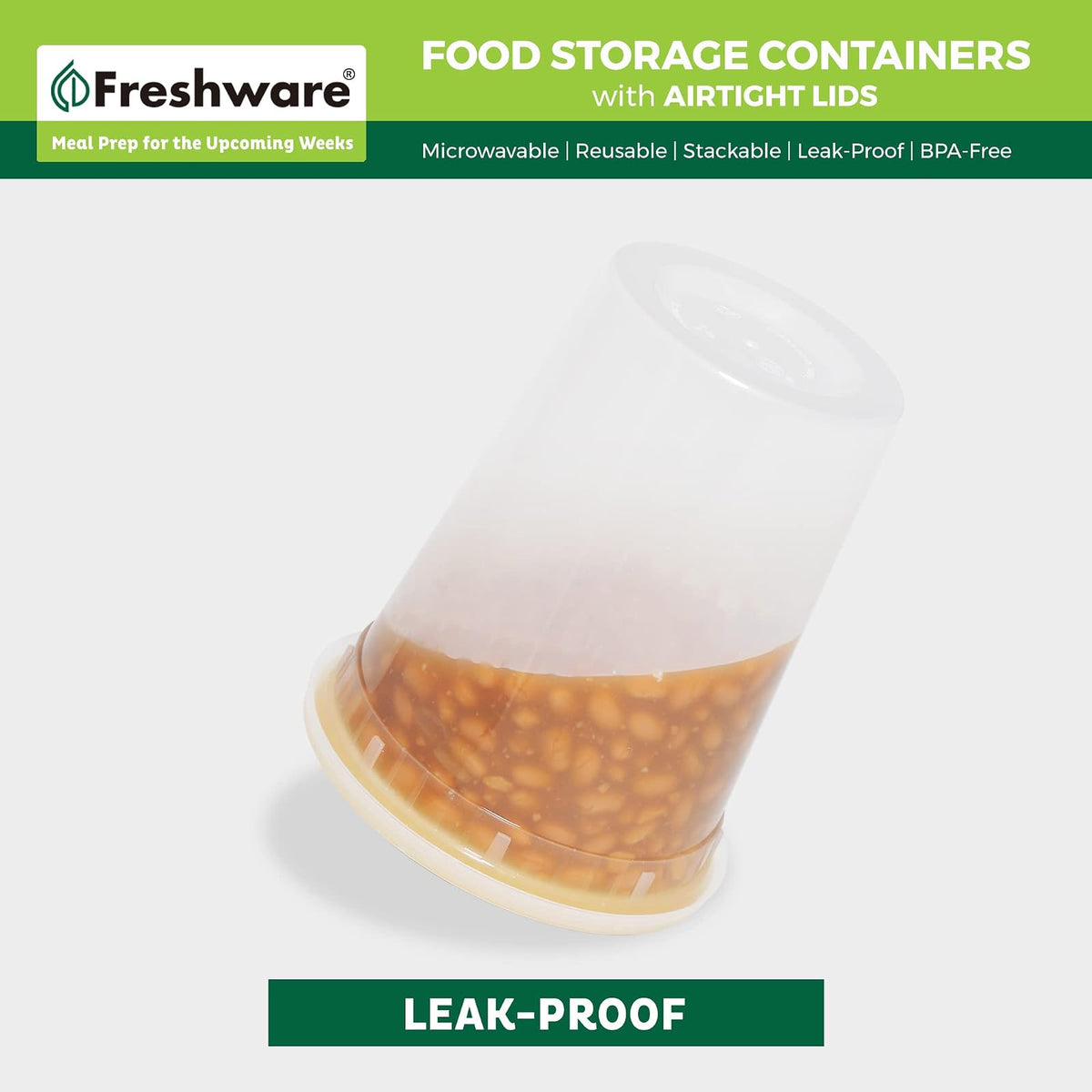 Freshware Recipientes de Almacenamiento de Alimentos 946ml Juego 240 Tapas Herméticas