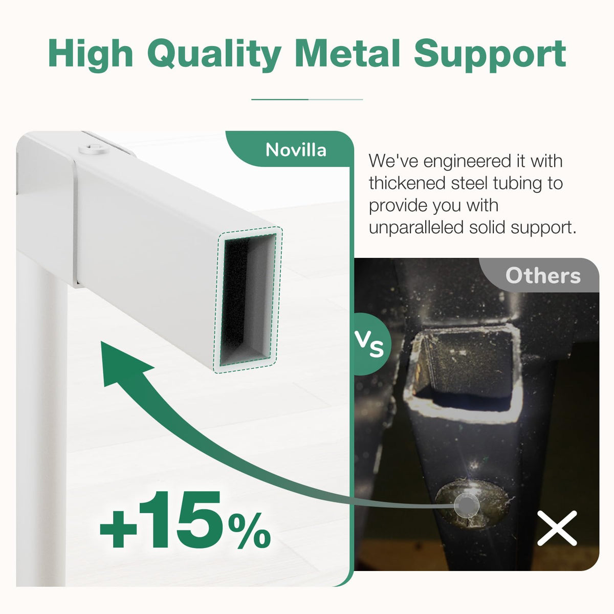 Novilla - Marco de Cama tamaño King, Marco de Cama de Plataforma de Metal de 14 Pulgadas, tamaño King con Espacio de Almacenamiento Debajo de la Cama, Soporte de Listones de Acero Resistente, fácil