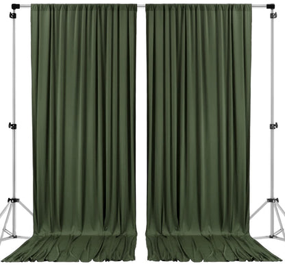AK Trading Co. Cortinas de Telón de Fondo de Poliéster para Fiestas y Bodas - Verde oliva - 60"W x 120"L (Pack of 2)
