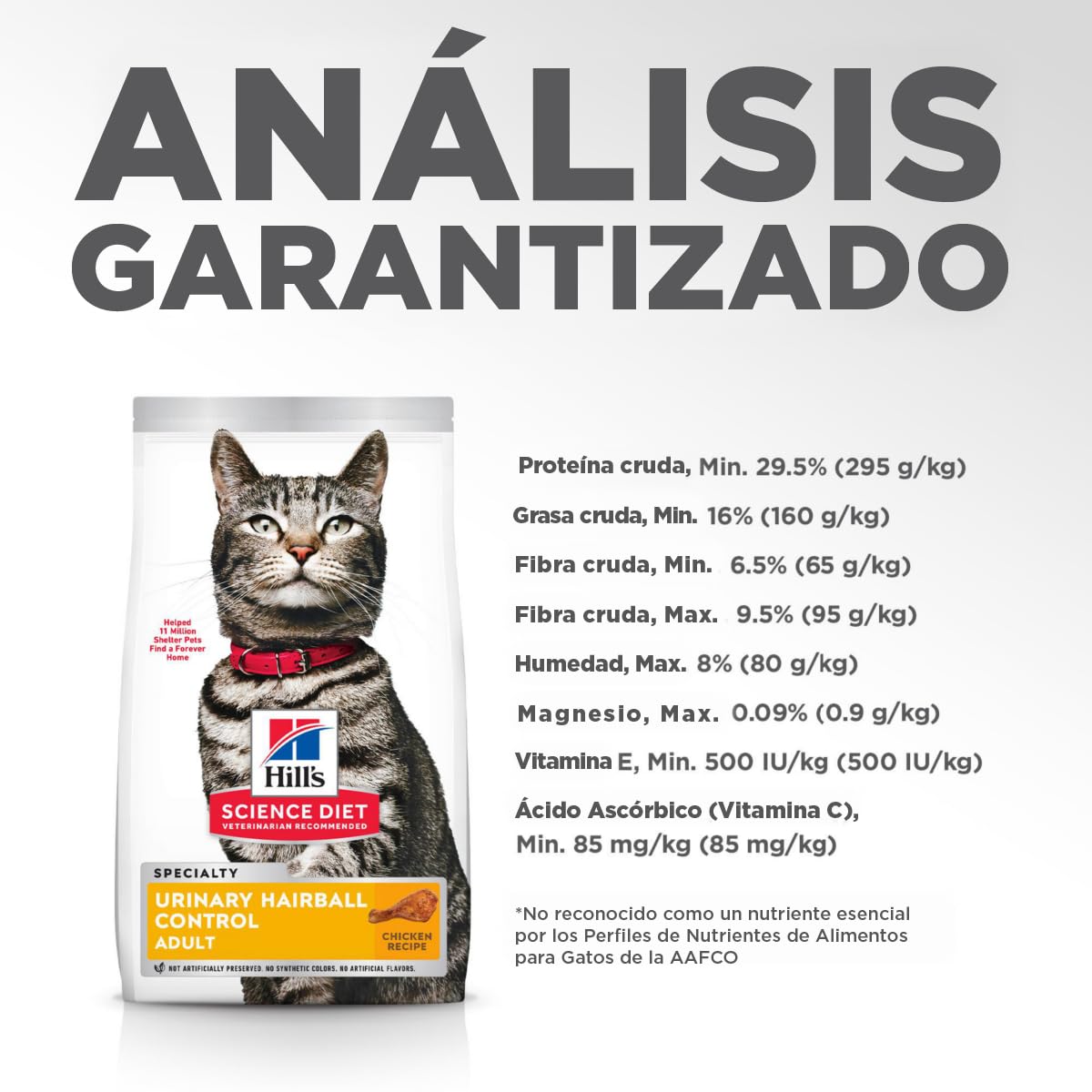 Hill's Science Diet Hairball Croquetas para Gato Adulto Sabor Pollo 3.1Kg | Croquetas Hill's para gato, pollo real, control de bolas de pelo, piel y pelaje sanos, fibra natural
