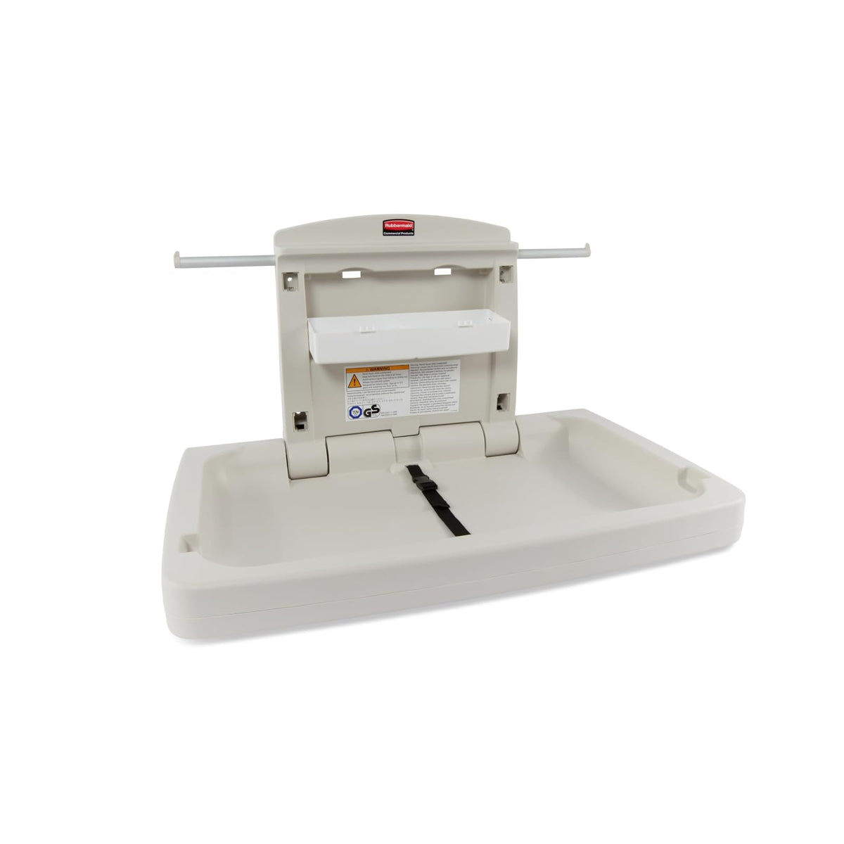 Rubbermaid Commercial Products – Cambiador para Bebé Horizontal con Protección Antimicrobiana, Estación de Polipropileno Plegable para Baños Públicos, Beige FG781888LPLAT