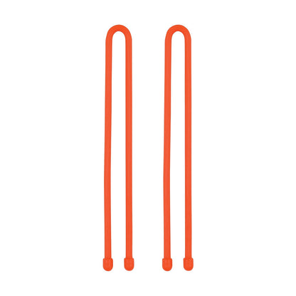 Nite Ize, Inc. GT12-31-2R3 Nite Ize Equipo original, goma reutilizable, 12 pulgadas, paquete de 2, color naranja brillante, corbata trenzada fabricada en los Estados Unidos, 2 unidades (paquete de 1)