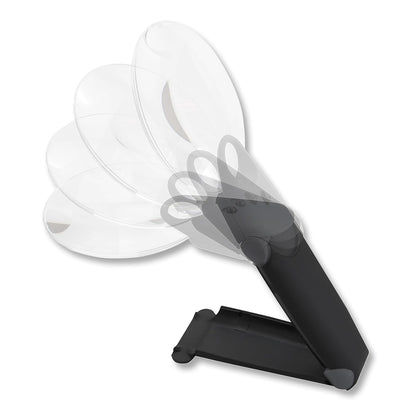 Carson Freehand Lupa de Mano de 2.5X con luz LED o Manos Libres con Lente de Punto de 5.5X (FH-25), Gris