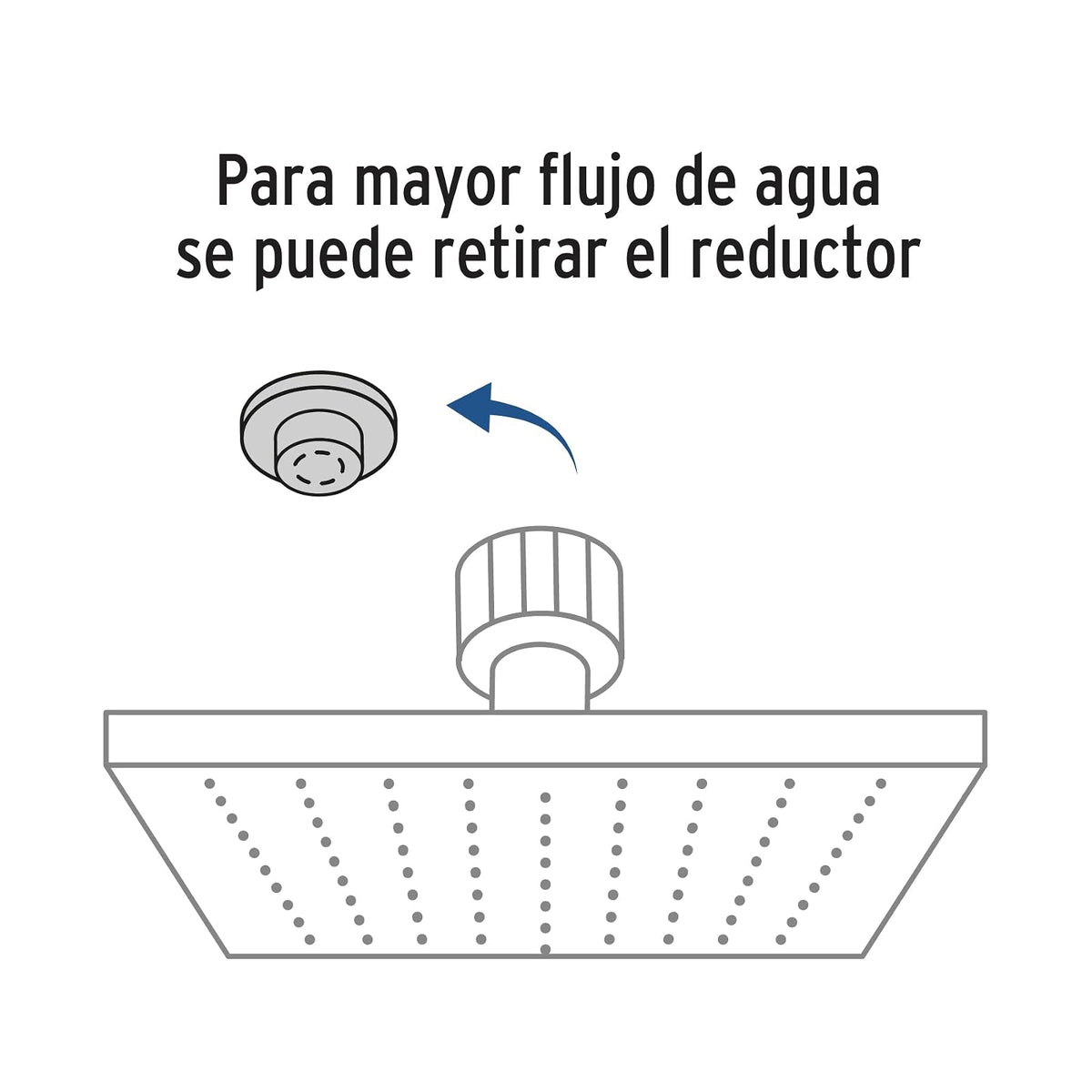Foset Aqua R-404SM Regadera cuadrada ABS 6" acabado negro mate sin brazo