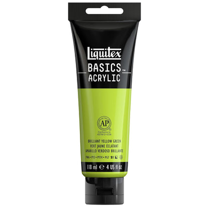Liquitex Basics Pintura Acrílica, Tubo de 4 oz - Verde (Brilliant Yellow Green 840) - Tubo de 4 oz
