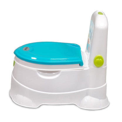 PRINSEL | Nica Entrenadora | Bañito Entrenador para Bebé | Trend - Unisex | Blanco/Azul | De 18 a 36 Meses, Con Portarollo | Artículos para Bebés