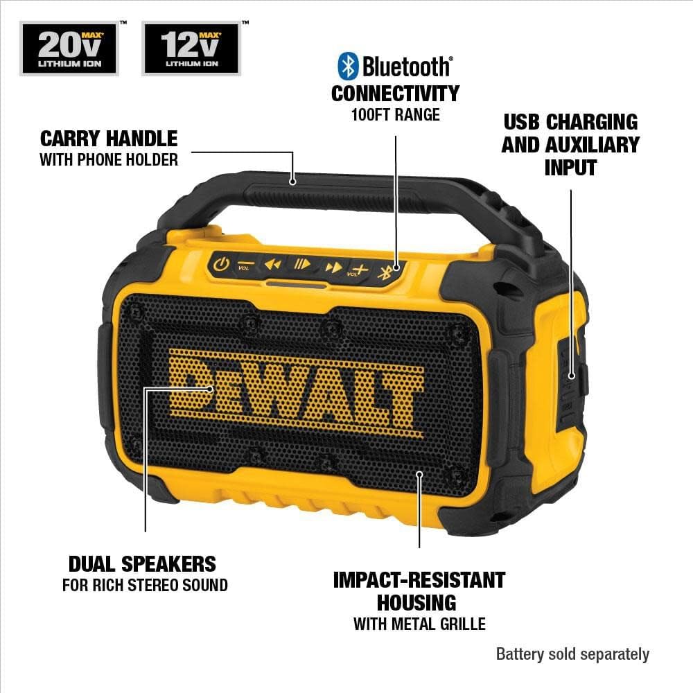 DEWALT Bocina Bluetooth, 12V/20V, DCR010