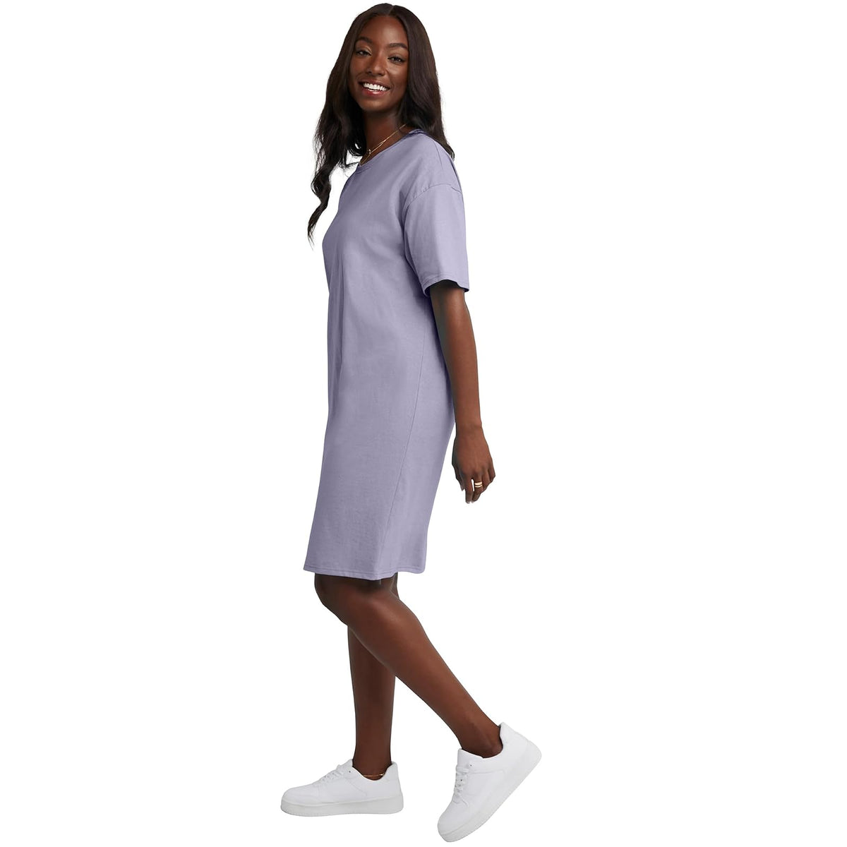 Hanes Essentials - Vestido Tipo Playera de algodón para Mujer, Playera de Gran tamaño