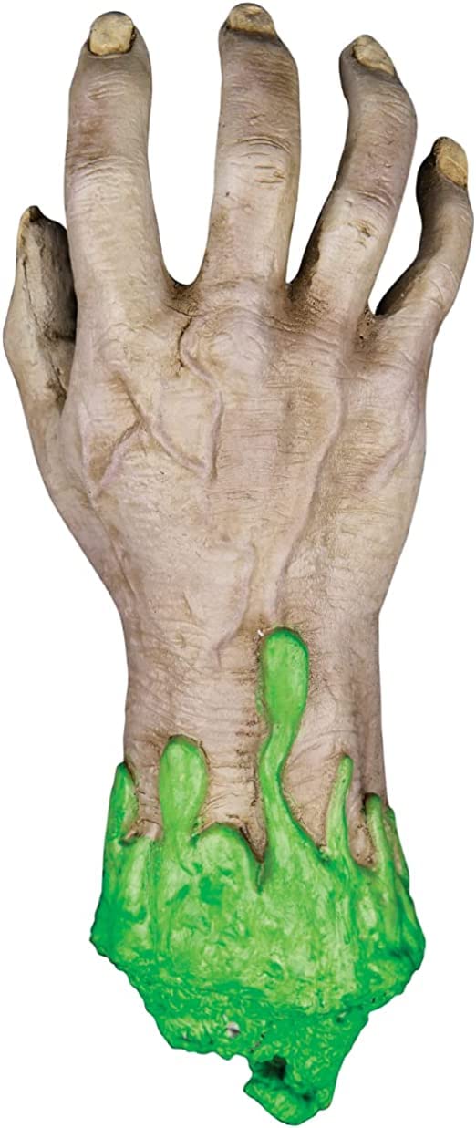 Ghoulish Productions Radioactive Hand, Articulo Decorativo de Mano Radioactiva Zombie, Decoraciones Sangrientas de Halloween para Decorar Casa de Terror, Hogar u Oficina