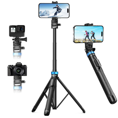 UBeesize Trípode 72" con Control Remoto. Estable y portátil para iPhone, Android y cámaras