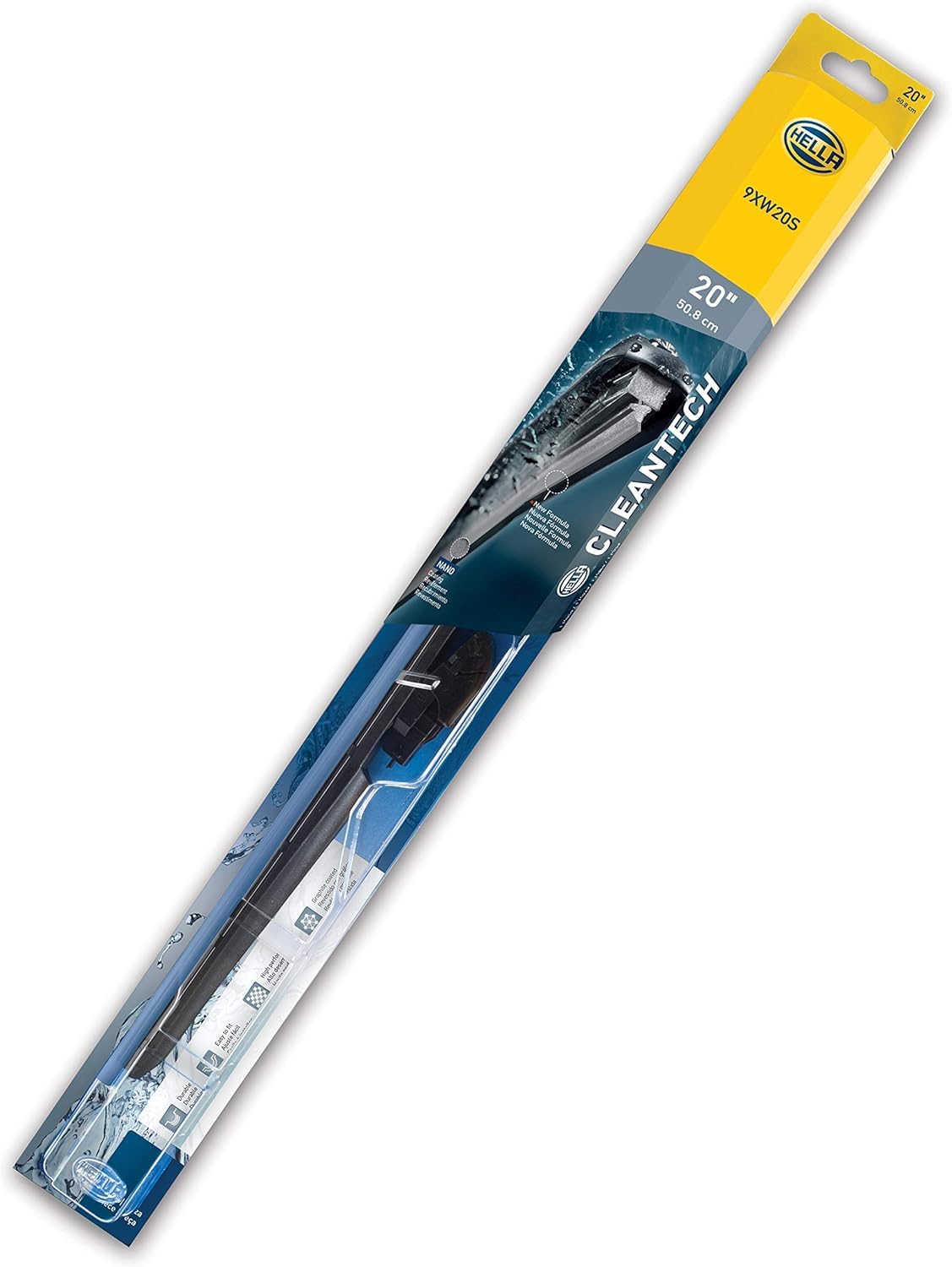 HELLA 9XW20S Pluma limpiaparabrisas CLEANTECH Copiloto para Duster/F-150, F-350, F-450, F-550 / Tacoma/Transporter.Incluye conectores e instructivo
