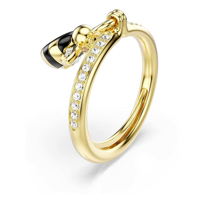 Anillo con motivo Idyllia de Swarovski, cortes mixtos, abeja, multicolor, chapado en oro rosa
