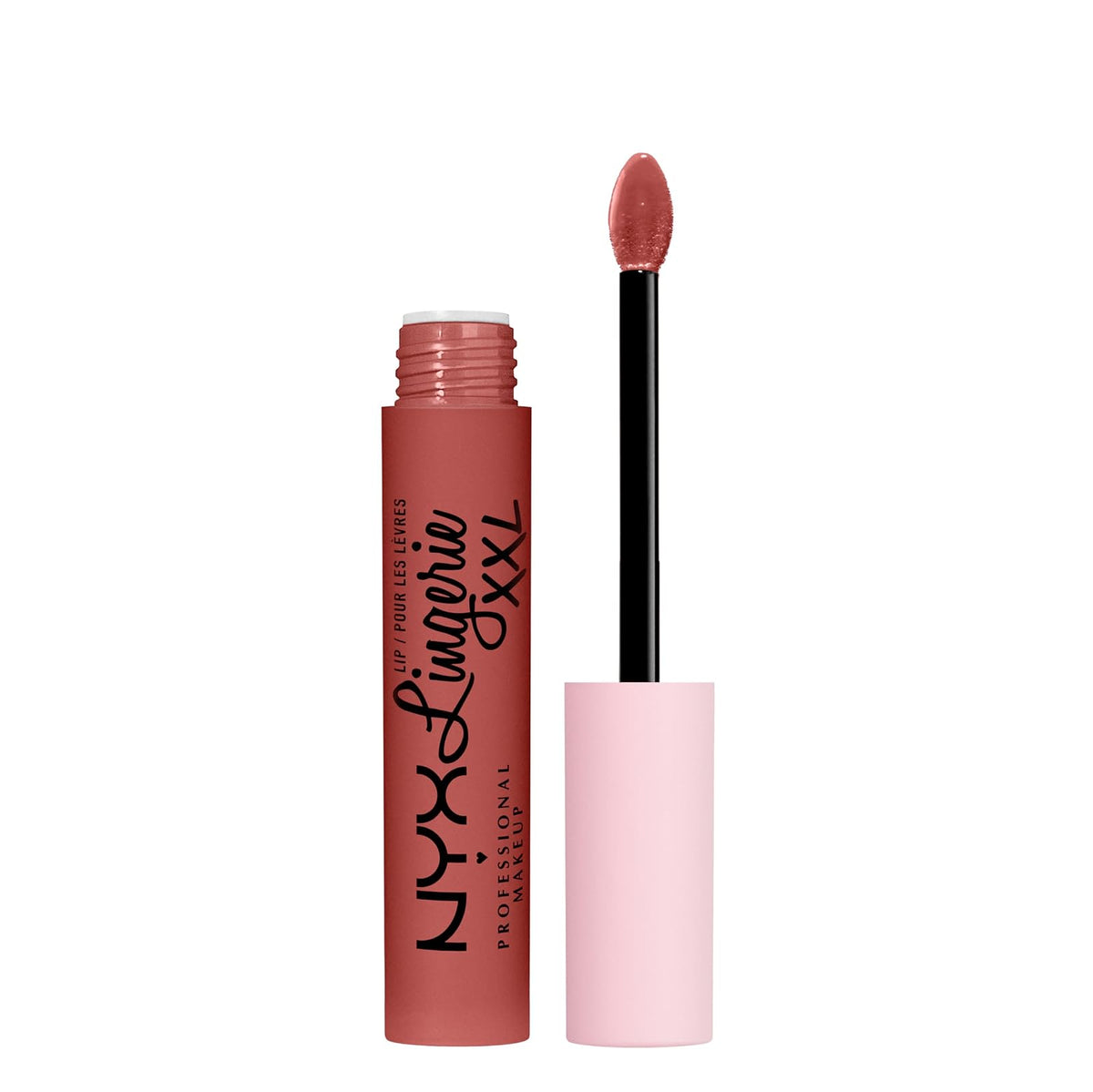 NYX Professional Makeup Lip Lingerie XXL Labial Líquido Mate Tono Rosa Nude - 07 Calentamiento