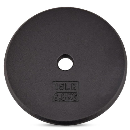 Yes4All Discos de Pesas Hierro Fundido 1 Pulgada - D – Negro – 6,8 kg – Individual