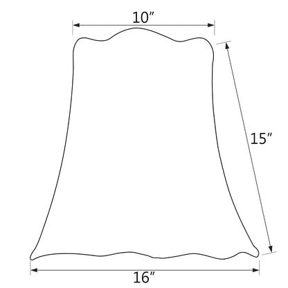 Aspen Creative 34001 - Pantalla para lámpara de araña con forma de campana de transición en color blanco, 40,6 cm de ancho (25,4 cm x 40,6 cm x 38,1 cm)