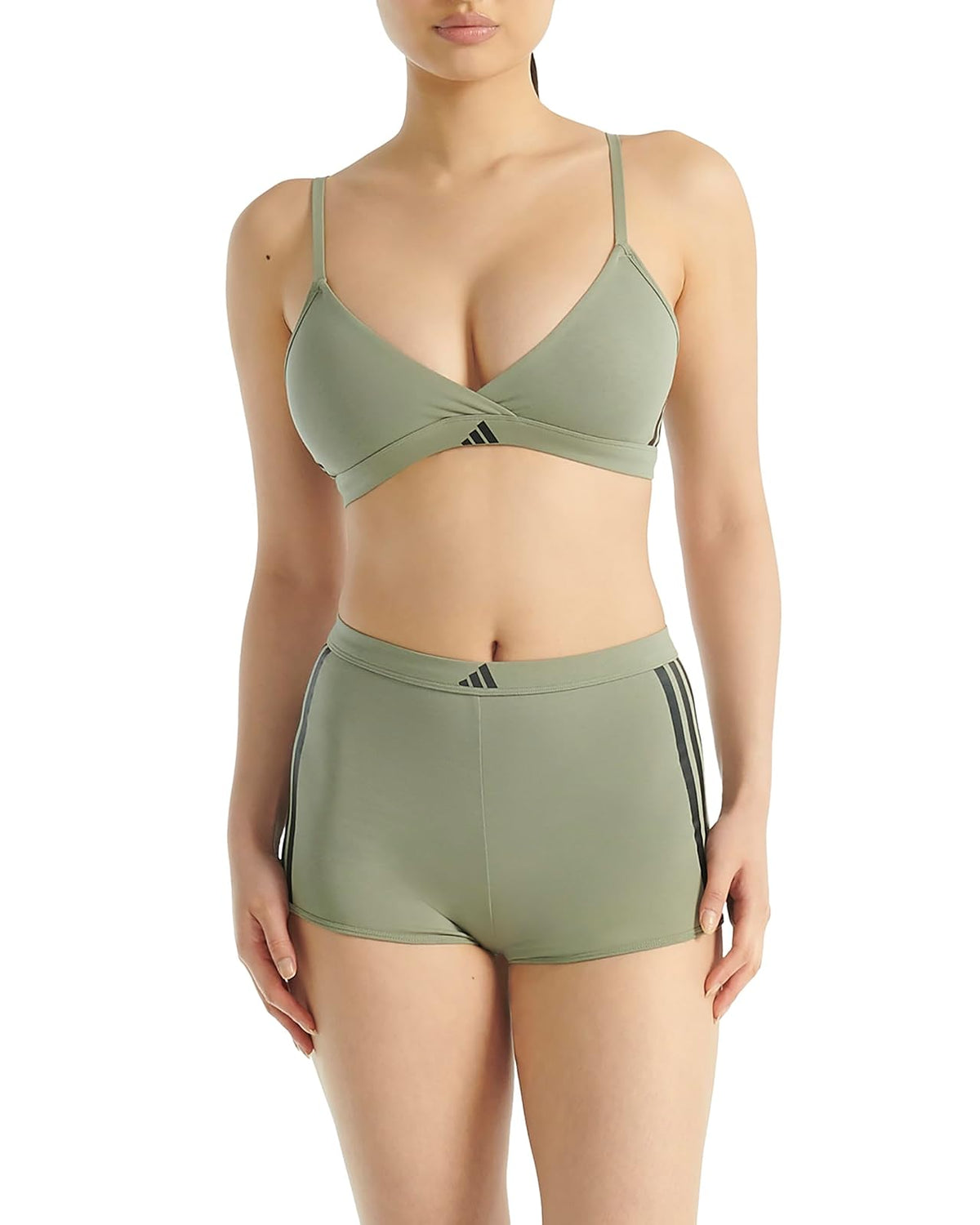 Adidas 3 Stripes Active Essentials Cotton Triangle Wrap Bralette Sujetador Mujer
