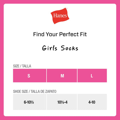 Hanes Uniform Crew Socks, Plain White Crew Socks, Knit Crew Socks for Girls, 10-pairs Calcetines Niñas