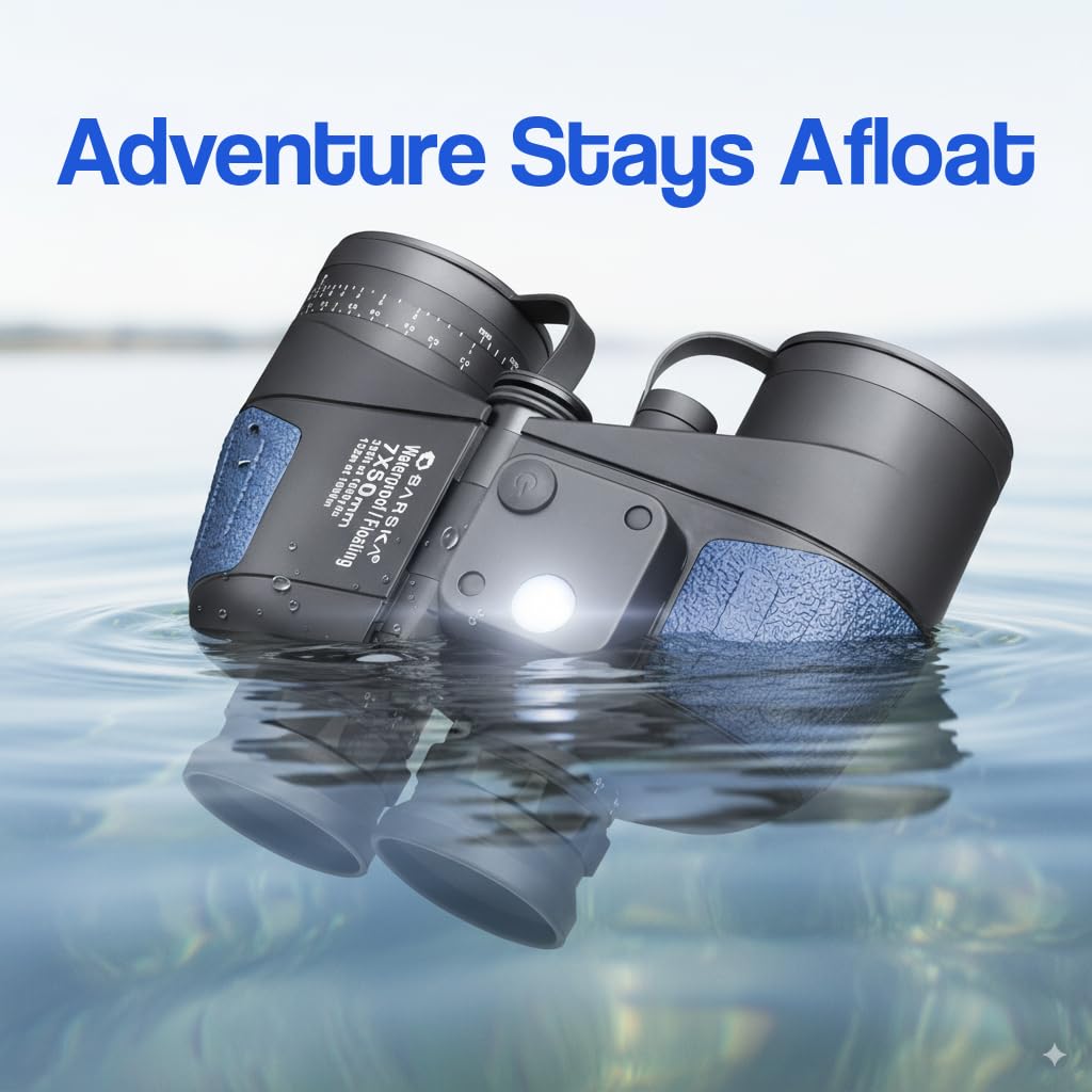 Barska AB10798 Deep Sea 7x50 Waterproof Floating Binocular with Internal Rangefinder & Compass