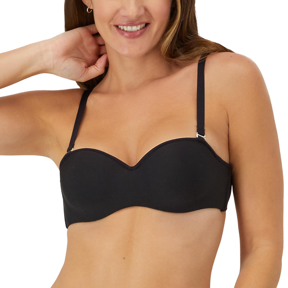 Hanes Bra Strapless con Push Up Ligero y Copas Preformadas - (38) B - Negro