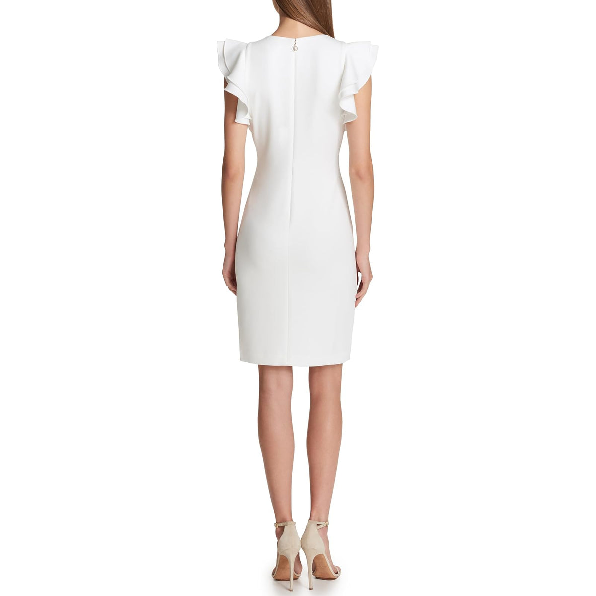 Tommy Hilfiger Vestido de Buceo con Mangas voladas Vestido para Mujer