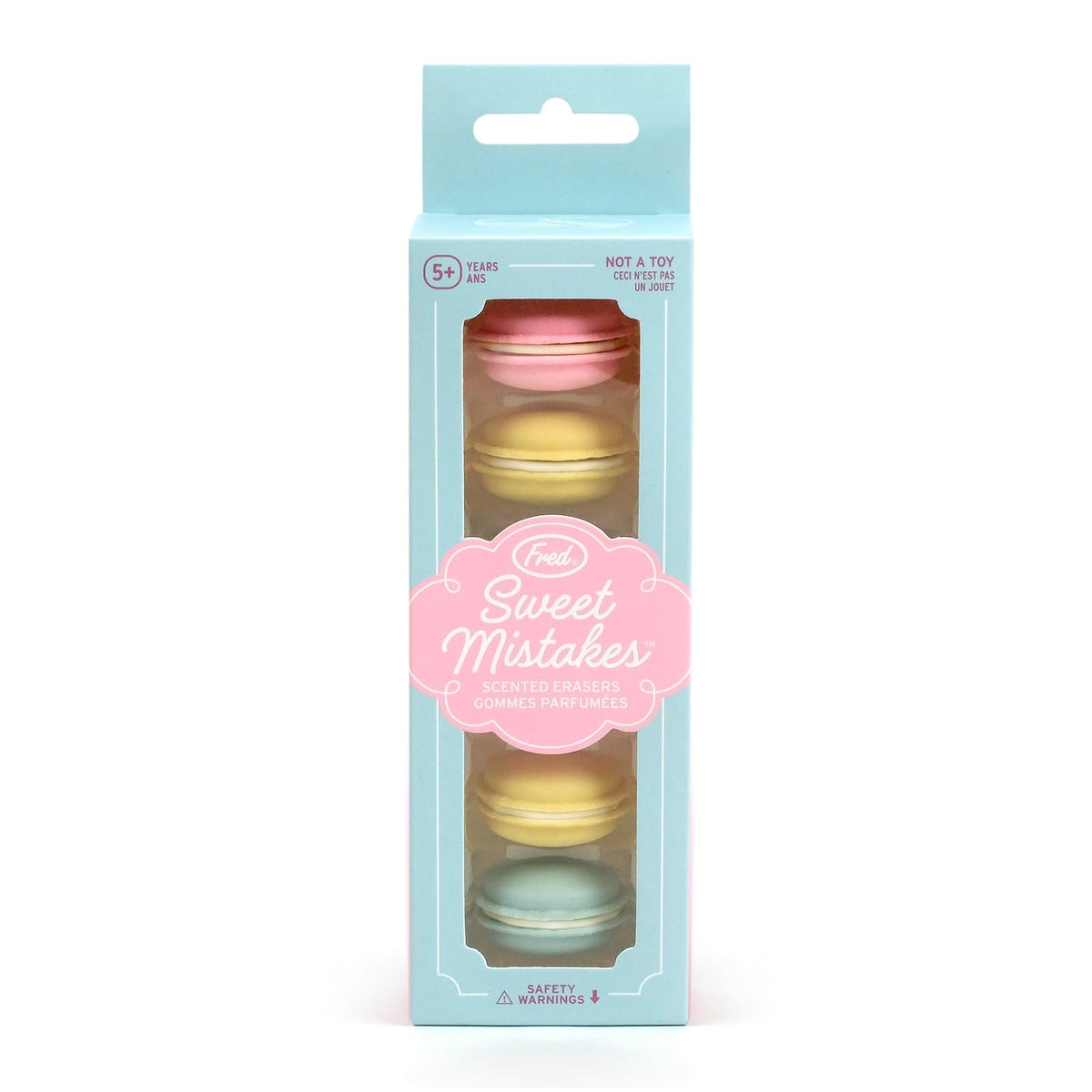 Fred Sweet Mistakes Macaron - Juego de 6 gomas de borrar, aromatizadas, divertidas para la escuela, el hogar u oficina