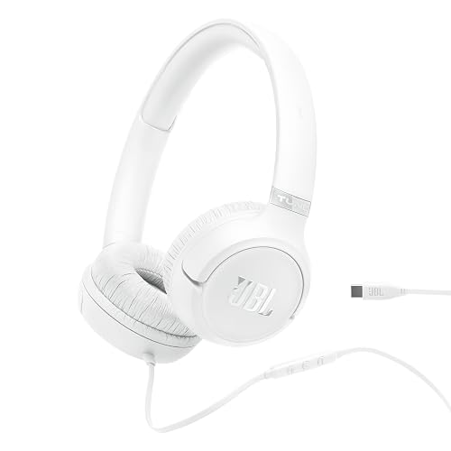 JBL Tune 530C - Auriculares en la Oreja con Cable USB-C de Alta resolución y Sonido de Graves Puro JBL, Amplia compatibilidad, Control Remoto de 3 Botones con micrófono, ajustes preestablecidos