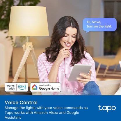 Tapo TP-Link - Bombillas inteligentes de 800 lúmenes (equivalente a 60 W), 2700 K blanco cálido suave, regulable, compatible con Alexa y Google Home, no requiere concentrador, A19 E26, L510E (paquete