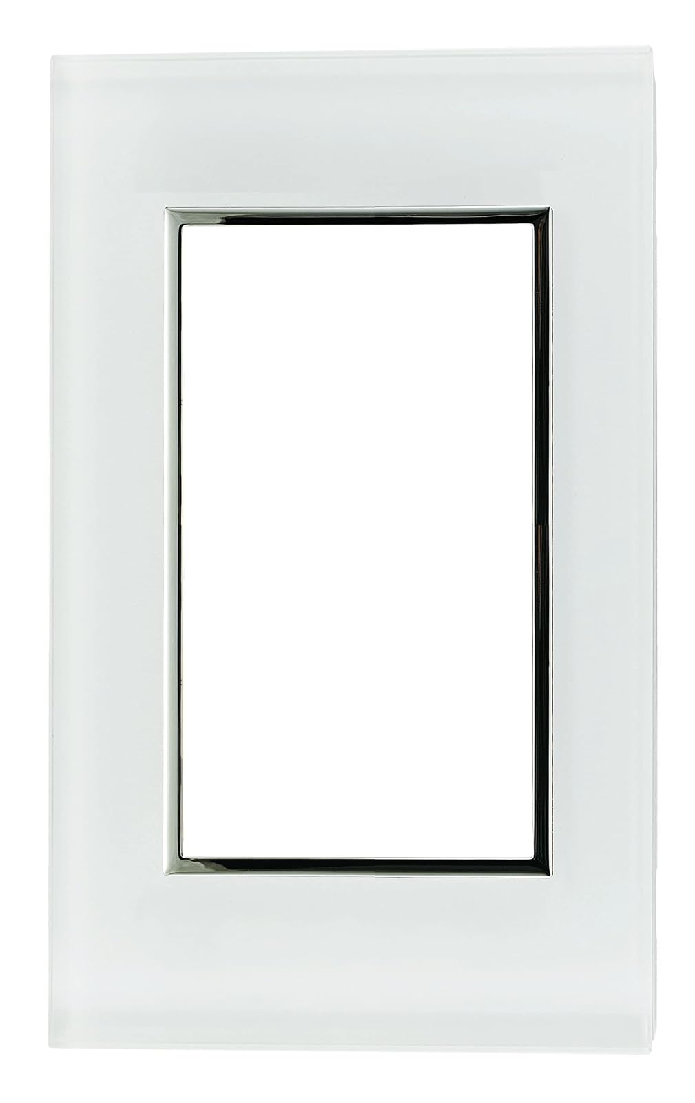 Leviton Placa de Kristal 26000-CB3, 3 Modulos de 1/3 pulgada, línea Kristalo, Blanco
